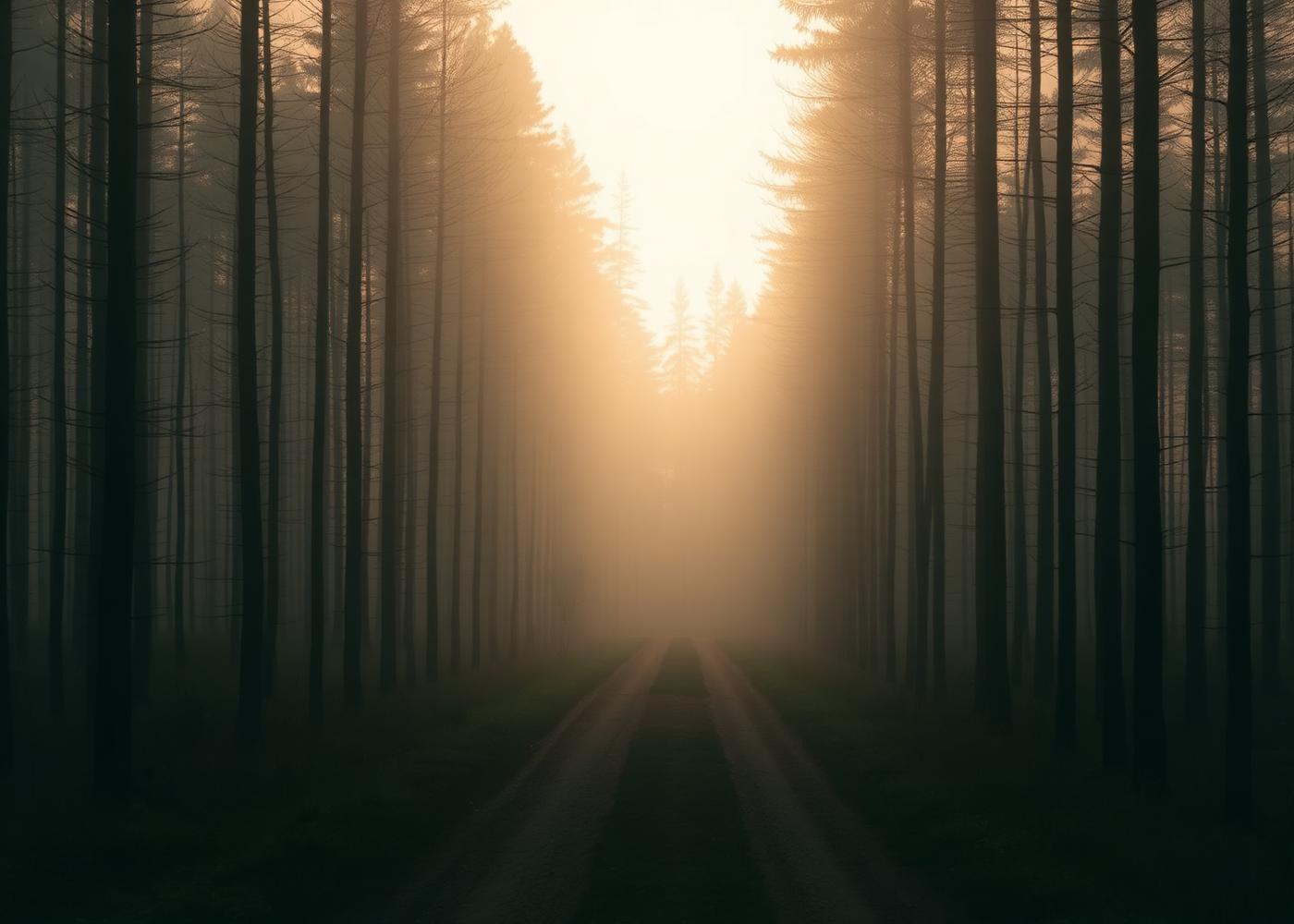 A quiet forest path at first light